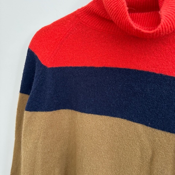 J. Crew Color Block Turtleneck Sweater - Picture 3 of 4